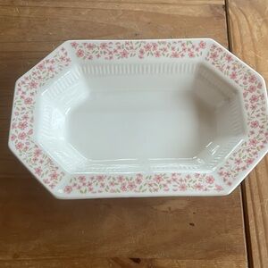 Independence Ironstone VTG Mary Jane Serving Dish Japan Interpace Pink Floral